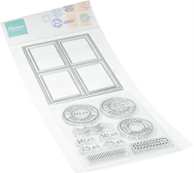 Marianne Design - Clear stamps + Dies - Postage stamp set