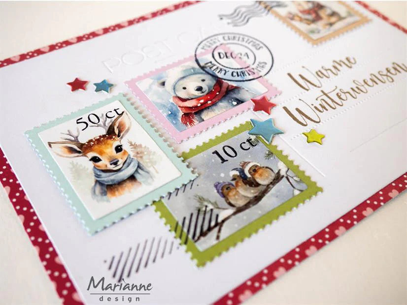 Marianne Design - Clear stamps + Dies - Postage stamp set