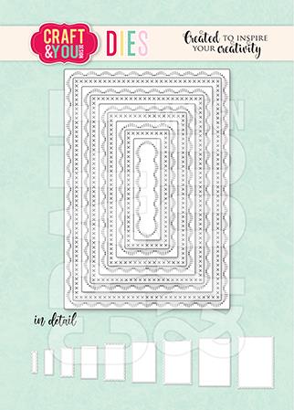 Craft and You - Dies - Rectangle Base Decorative  Stitches