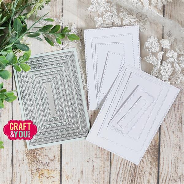 Craft and You - Dies - Rectangle Base Decorative  Stitches