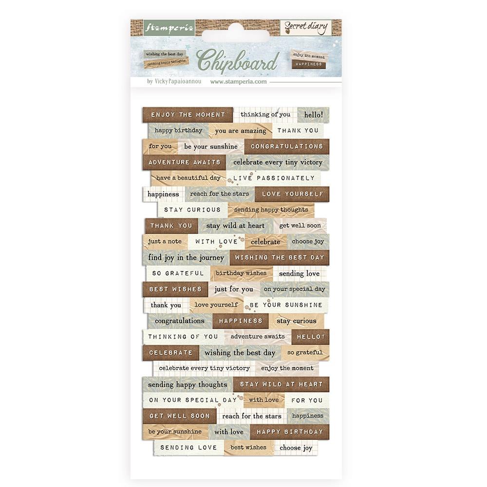 Stamperia - Secret Diary - Chipboard Quotes