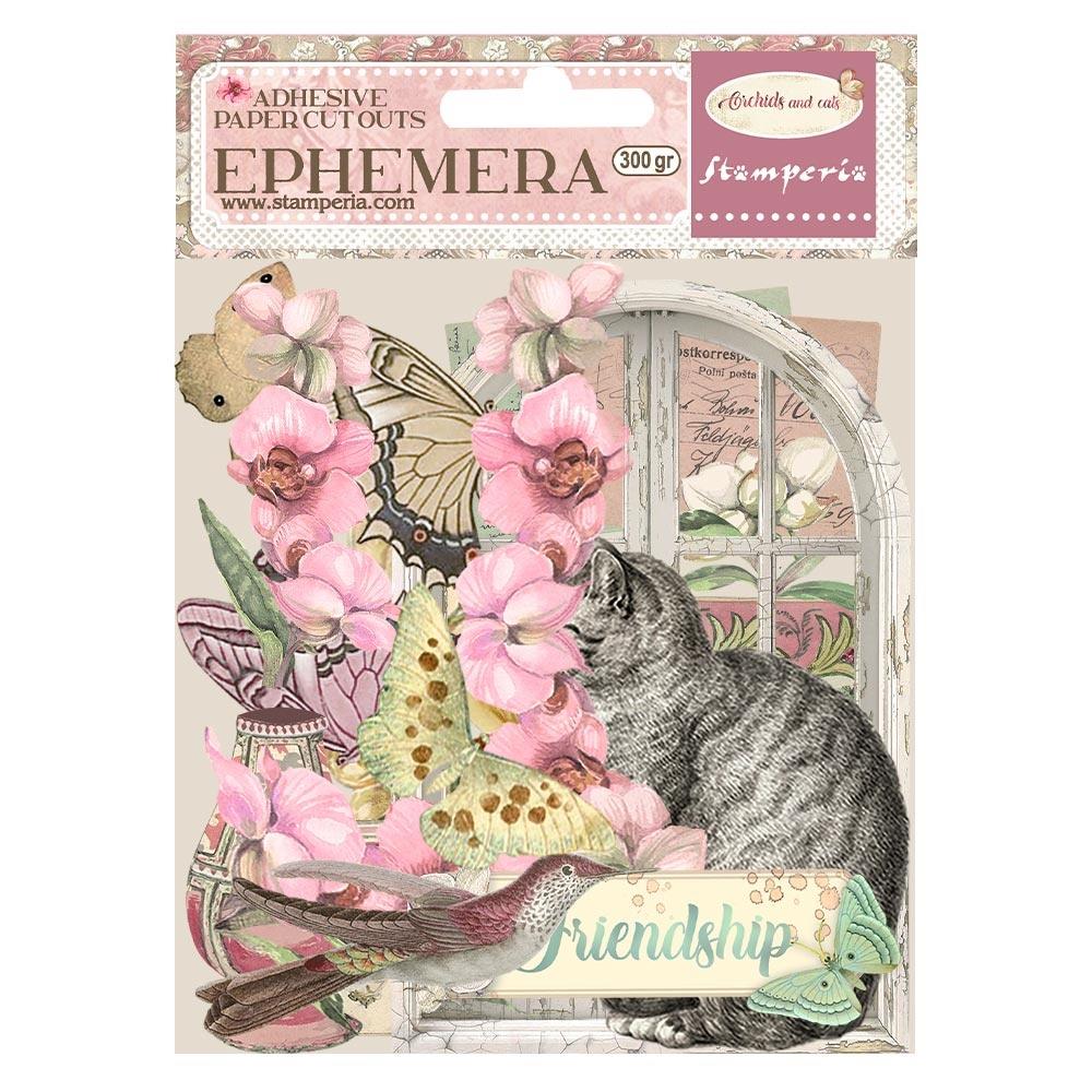 Stamperia  - Orchids and Cats -  Adhesive Ephemera