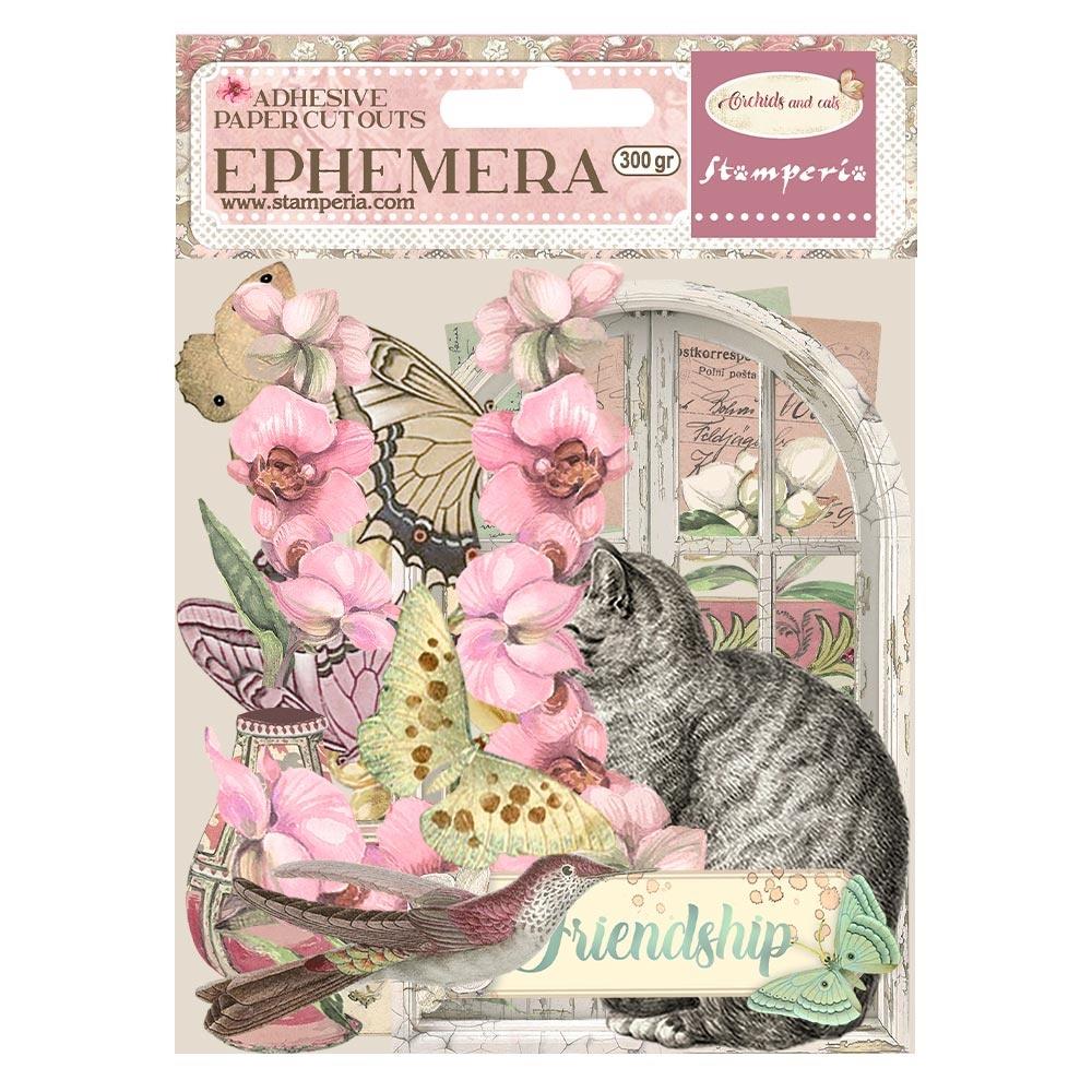 Stamperia - Orchids and Cats - Adhesive Ephemera
