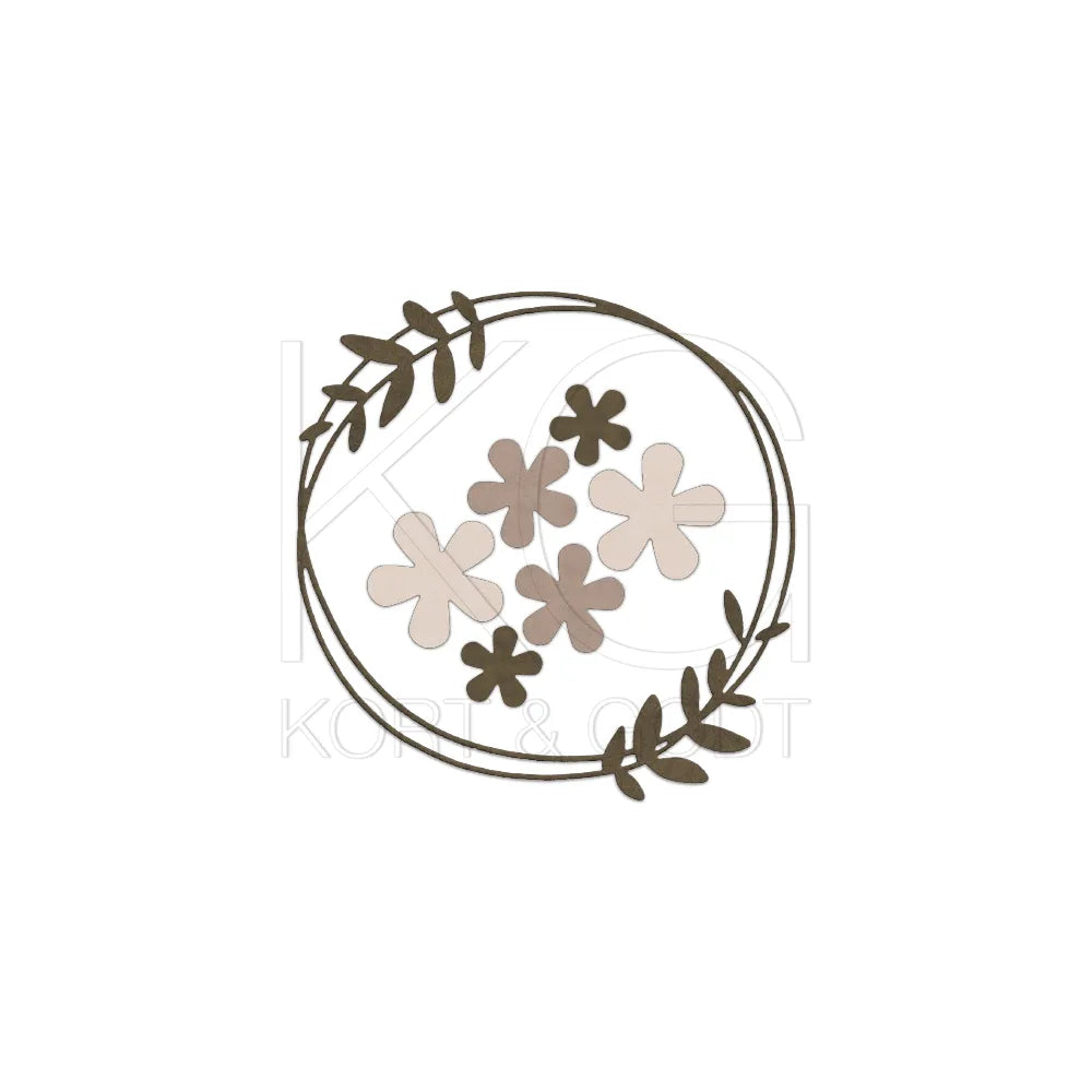 Kort & Godt - Dies - Bladkrans og blomster