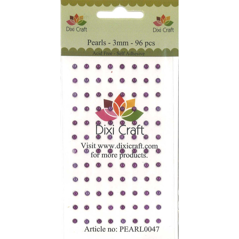 Dixi Craft - Pearl - Violet halvperler - 3mm