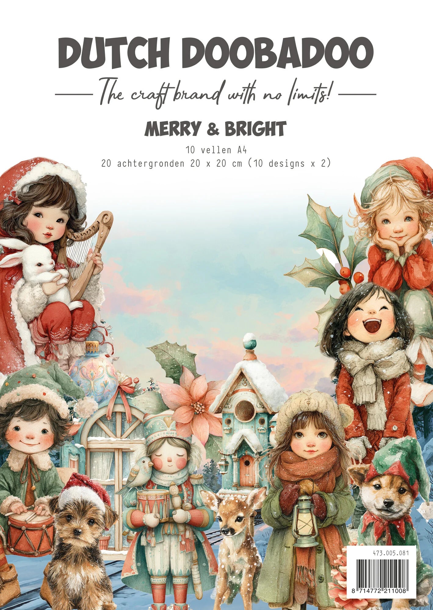 Dutch Doobadoo - Merry and Bright - A4 Collage Paper Set