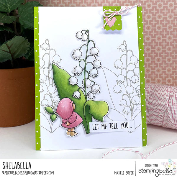 Stamping Bella -Cling Mounted Stamp - Bundle Girl with Lily of the valley