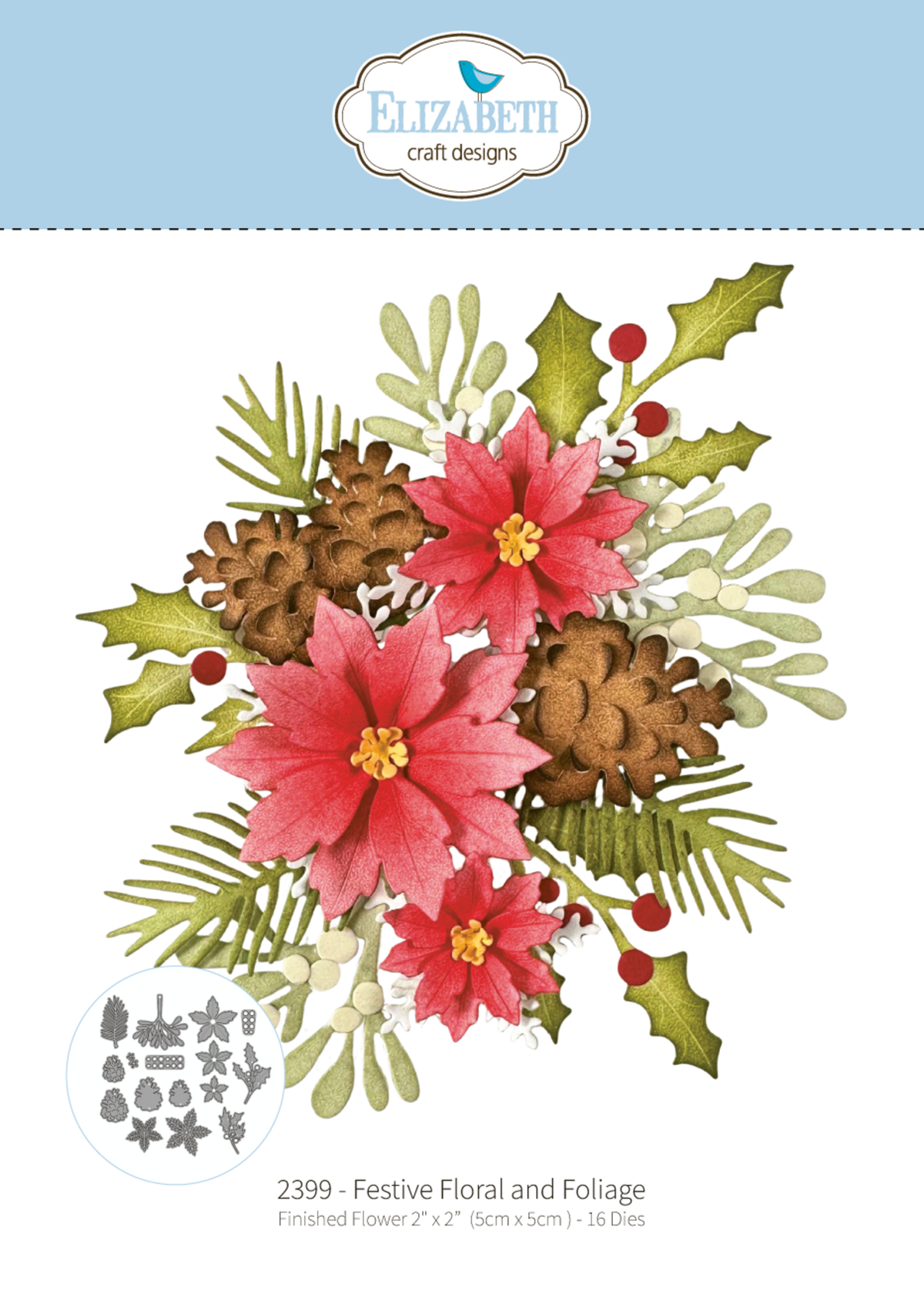 Elizabeth Craft - Dies - Festive Floral and Foliage by Paper Flowers