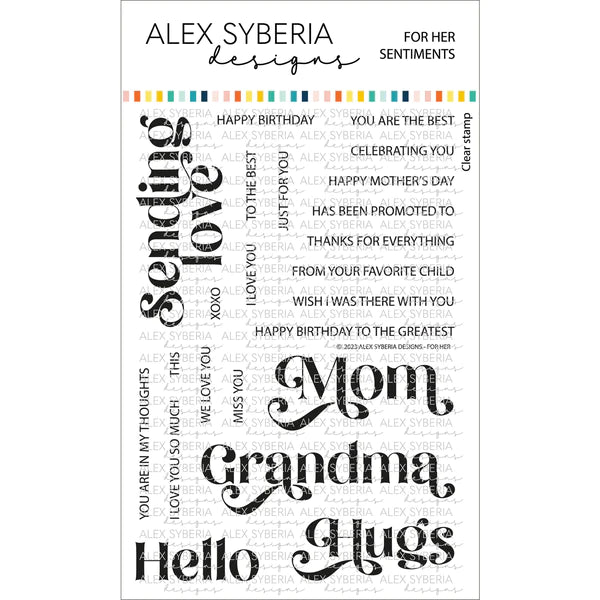 Alex Syberia Designs - Clear stamp set - For Her Sentiments