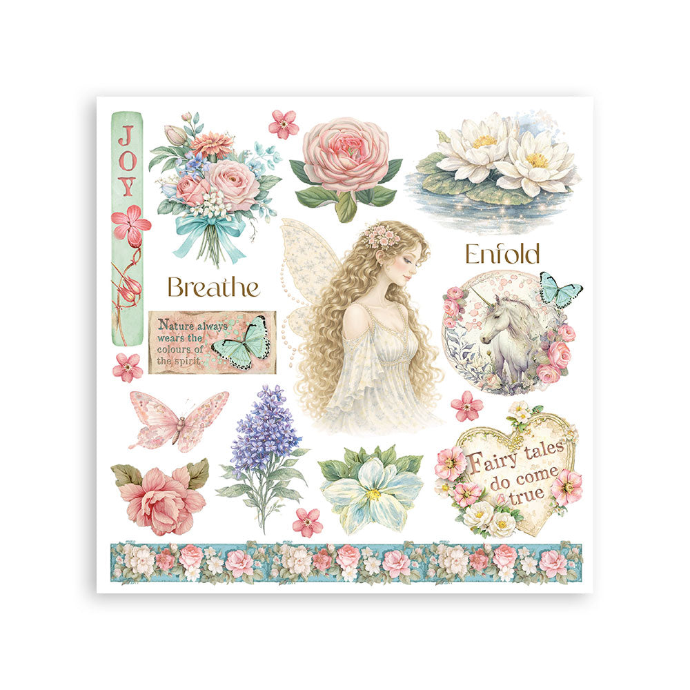 Stamperia - Wonderland - Rub On Assortment 6pcs. - 15,5 x 15,5 cm