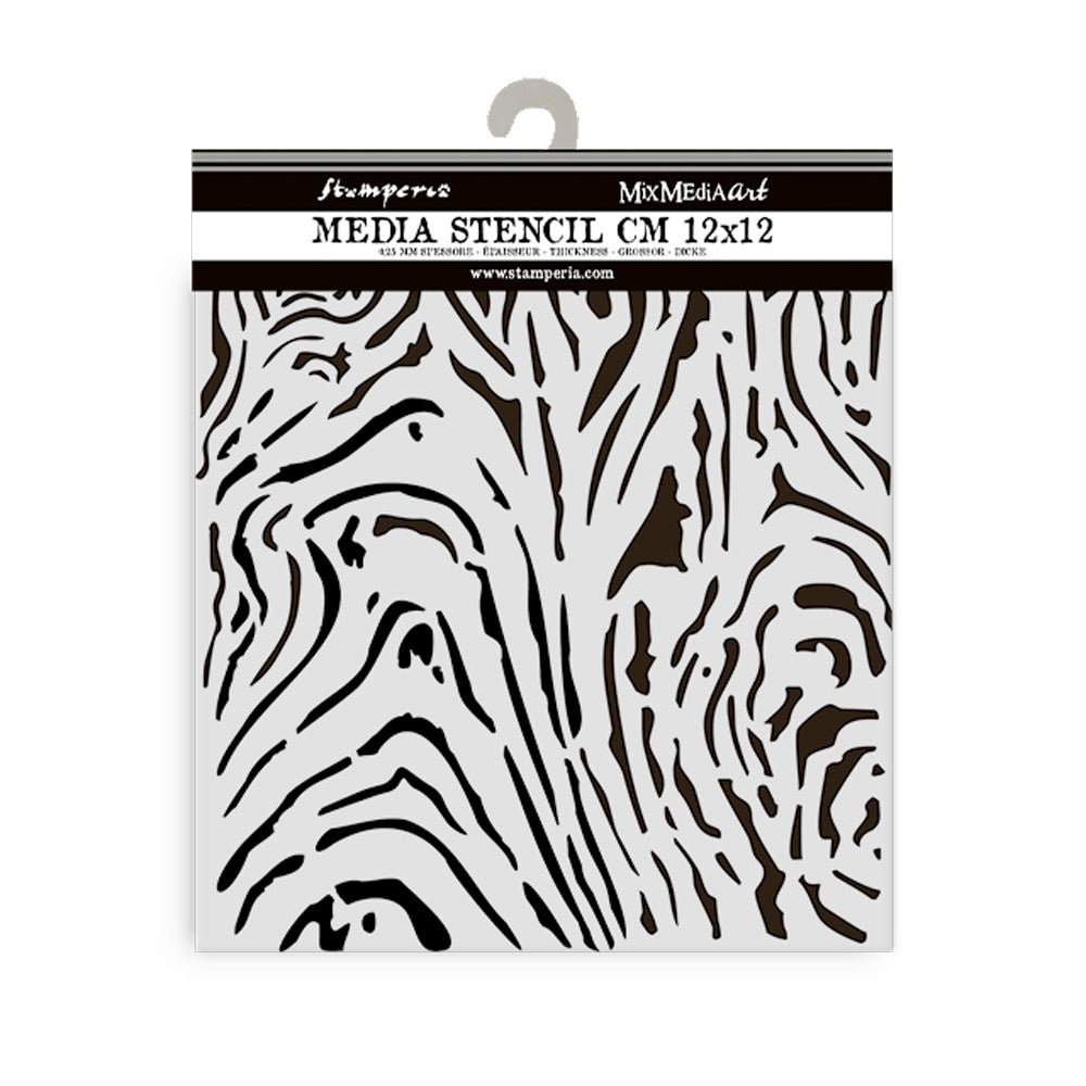 Stamperia - Hidden Grove - Stencil - Wood Pattern 12cm.