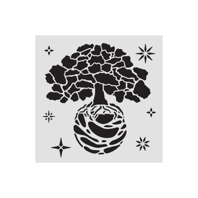 Stamperia - A New Beginning - Stencil - 12X12 cm - The World Tree