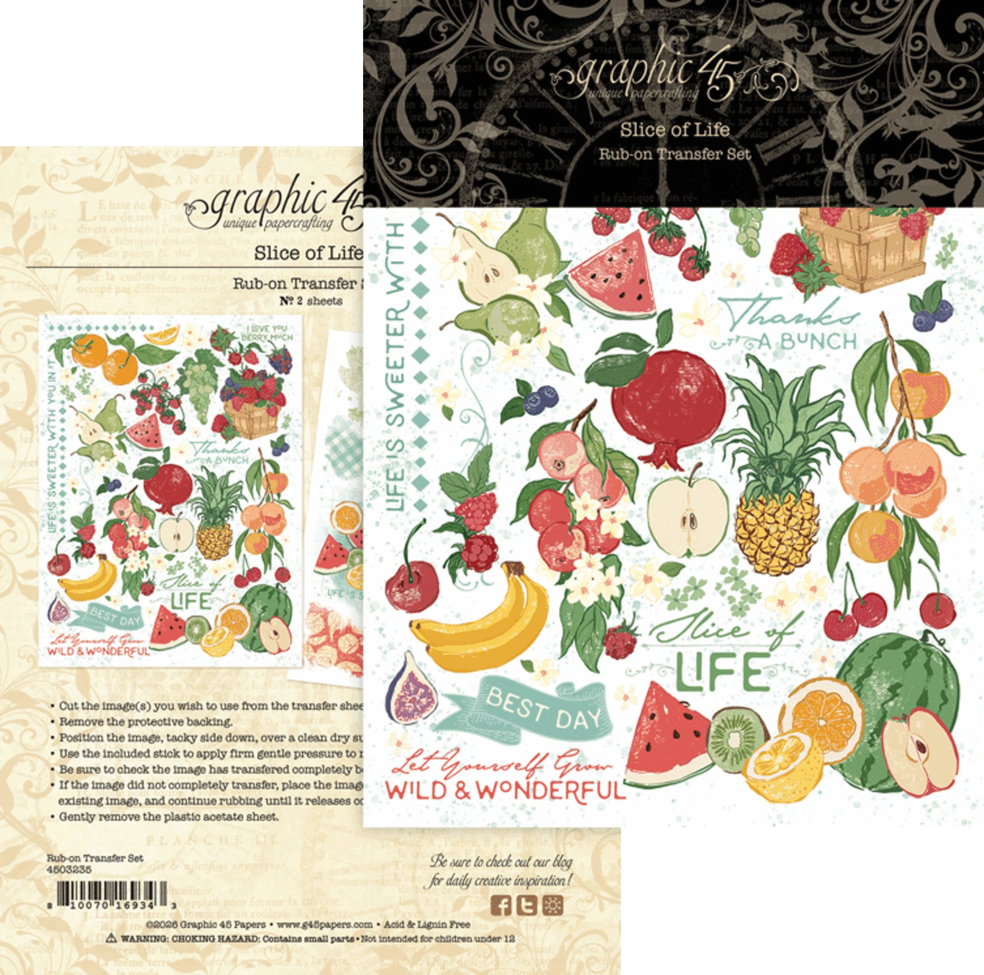 Graphic 45 - Rub On Transfers - Slice of Life