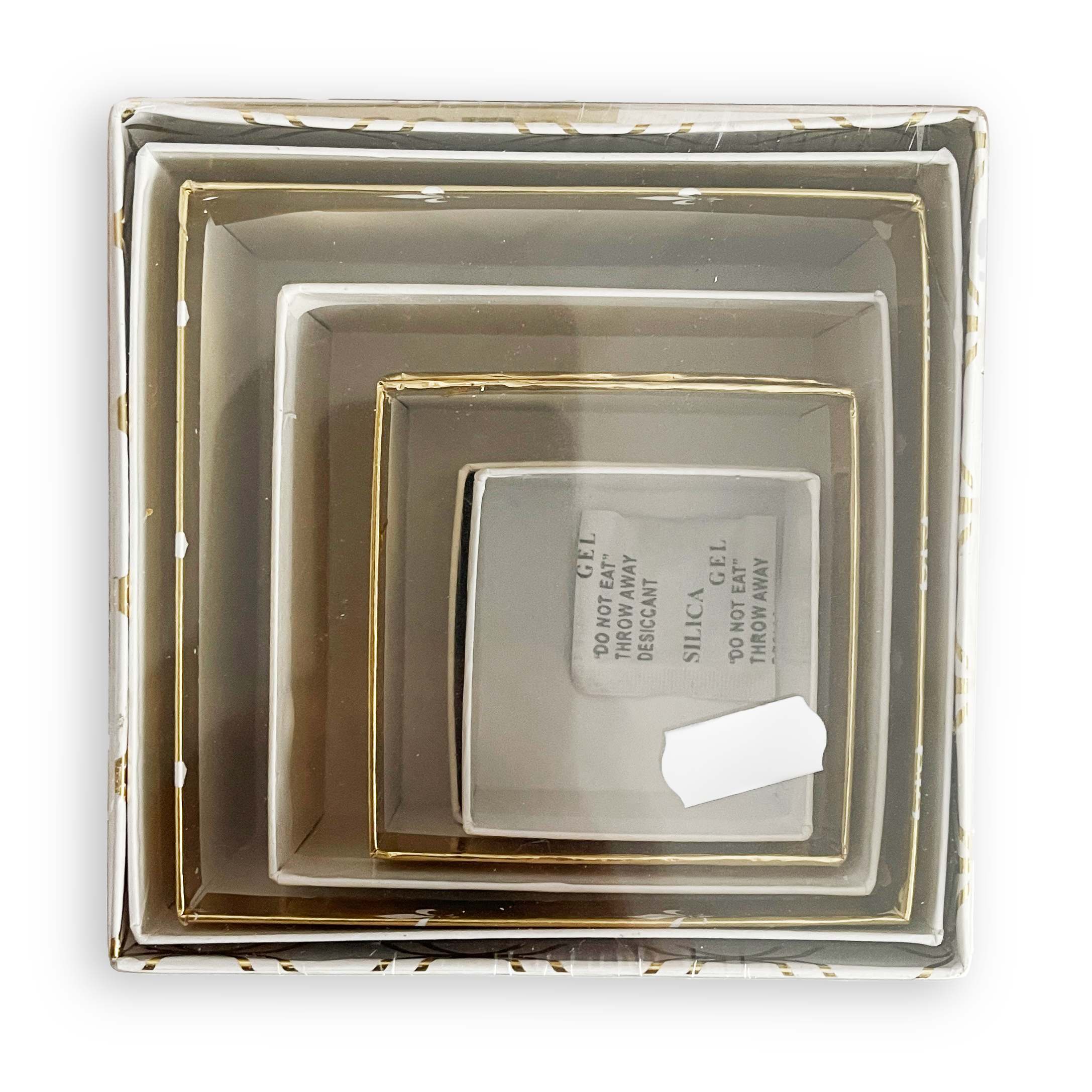 DCWV - Nested Boxes - White & Gold