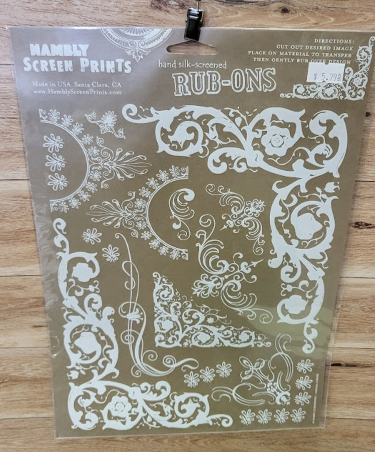 Hambly: Vintage Motifs Rub Ons - White