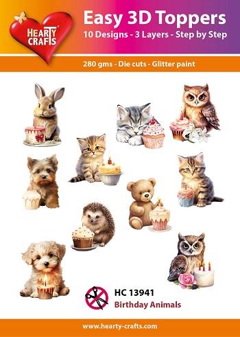Harty Crafts - Easy 3D Toppers - Die cut - Birthday Animals