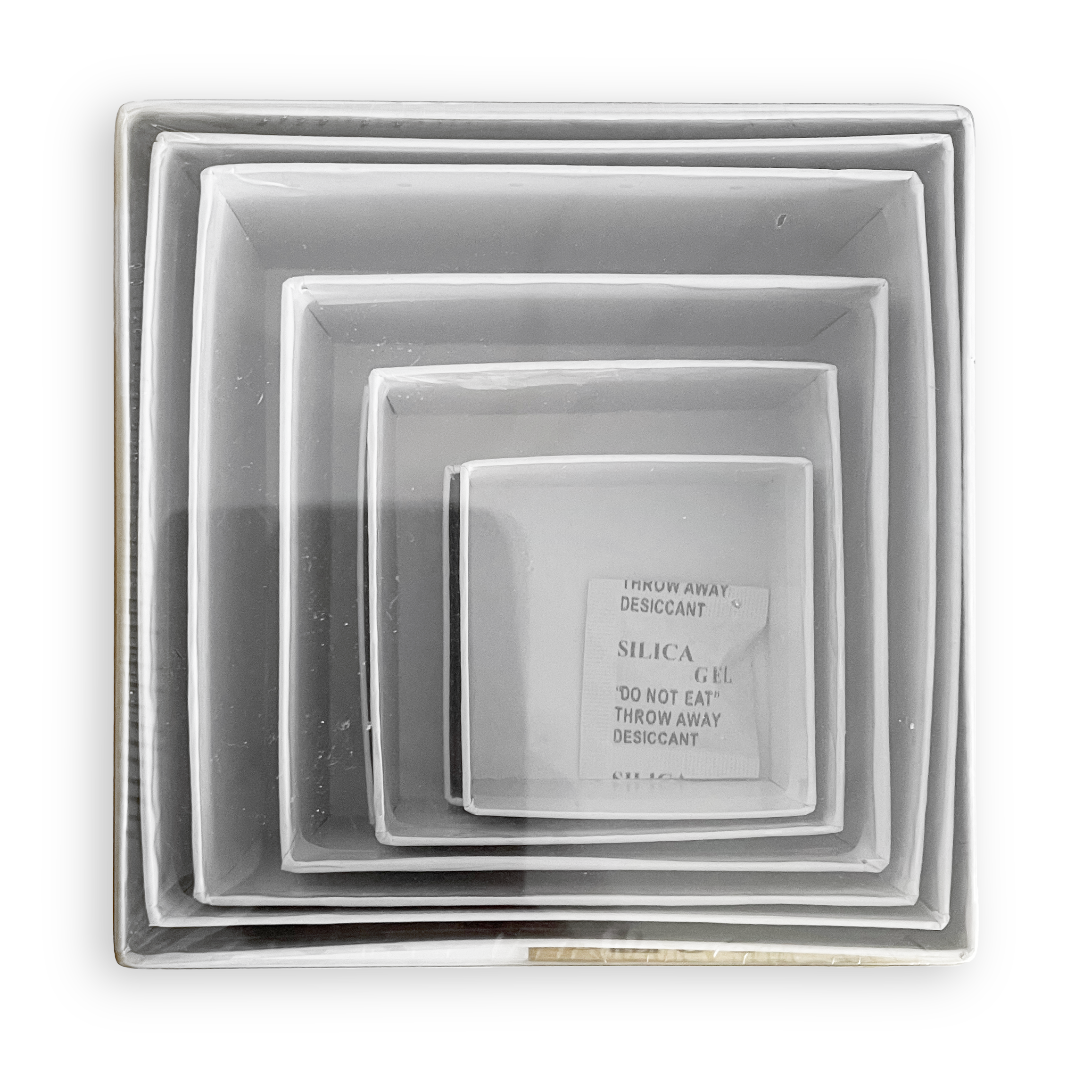 DCWV - Nested Boxes - White & Pearl