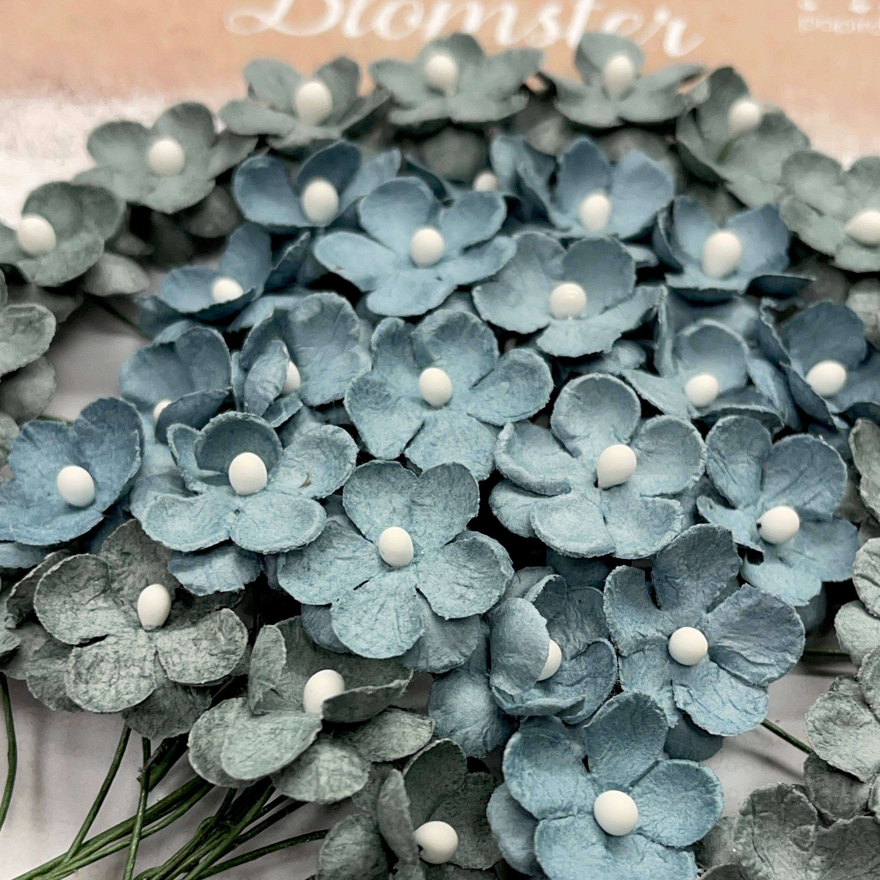 Papirdesign - Søte Blomster - Vintage Blå