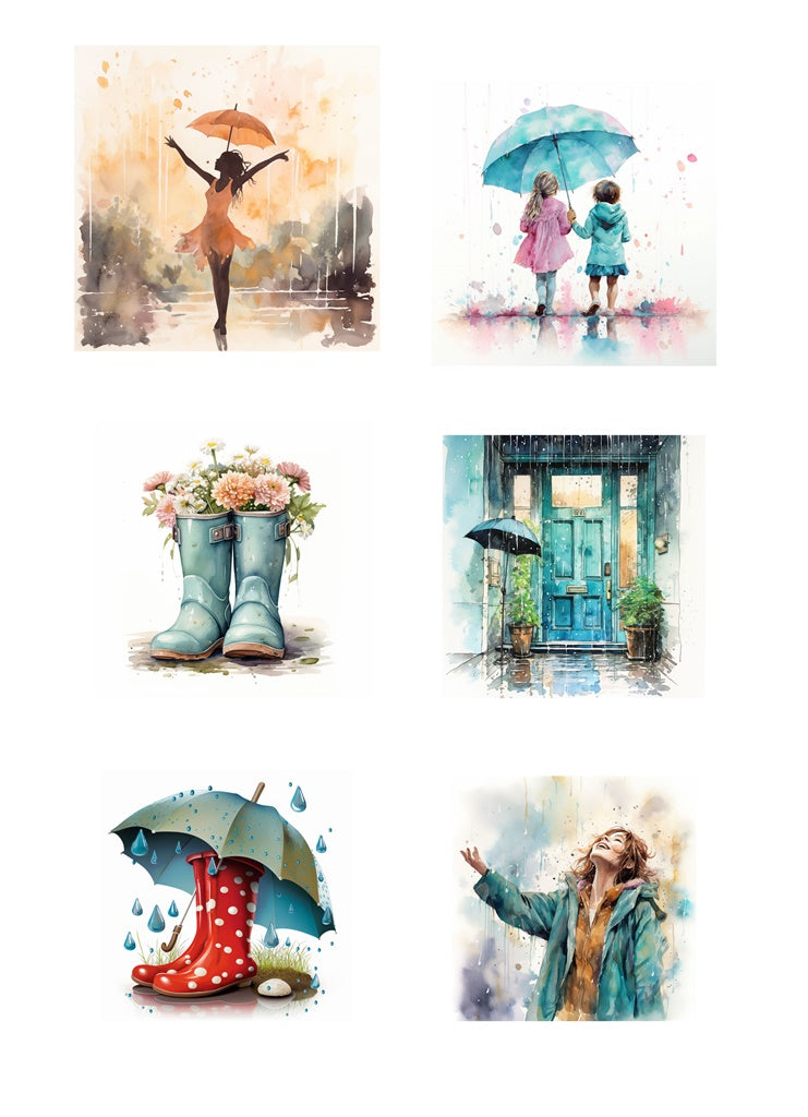 Reprint - Klippark - Singing in the Rain - A4