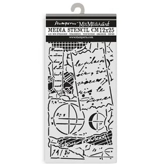 Stamperia - A New Beginning - Thick Stencil 12x25cm - Notes