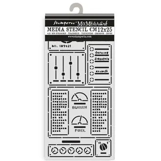 Stamperia - A New Beginning - Thick Stencil 12x25cm - Control Panel
