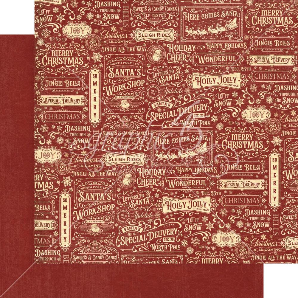 Graphic 45 - Letters to santa - Prints and Solids Paper Pad 12 x 12"