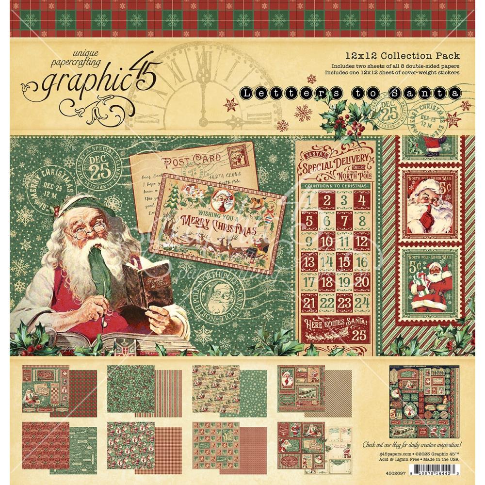 Graphic 45 - Letters to santa collection - Paper Pad - 12 x 12"