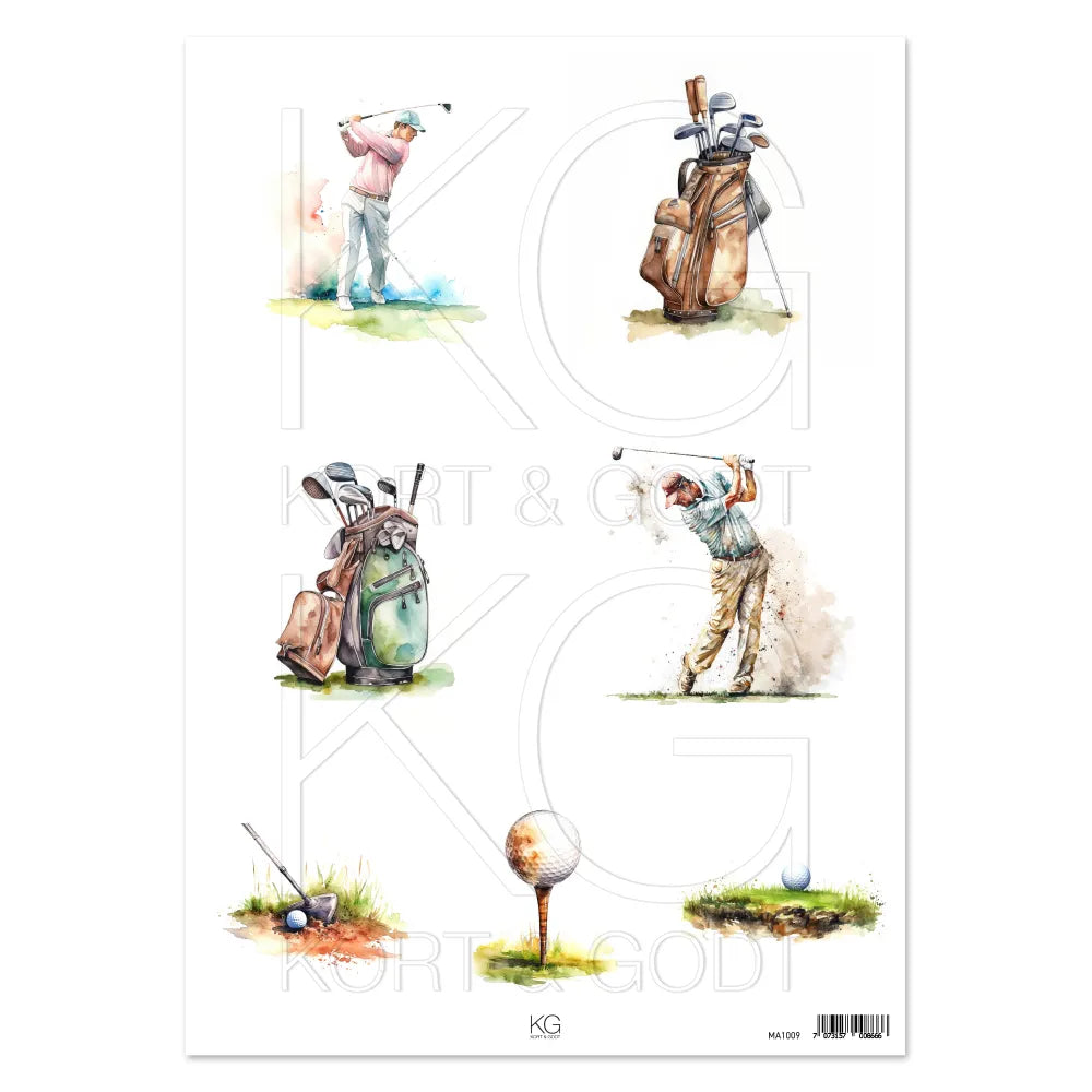 Kort & Godt  - Motivark - Golf  - A4