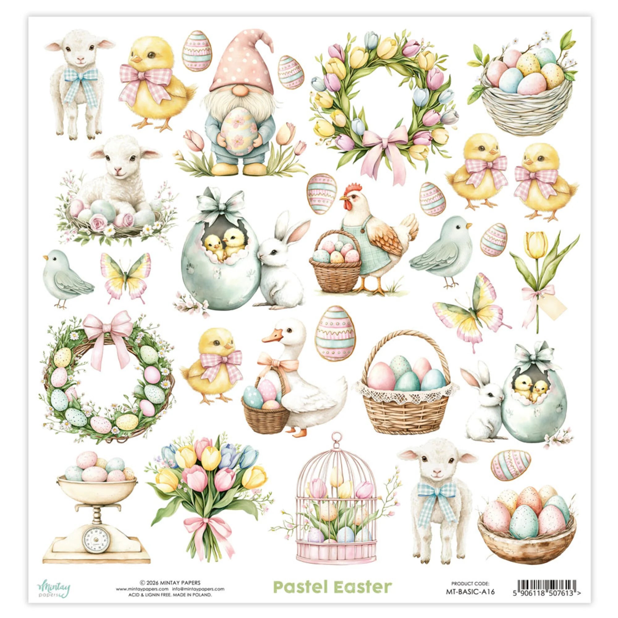 Mintay Papers - Elements - Pastel Easter - Klippark - 12 x 12"