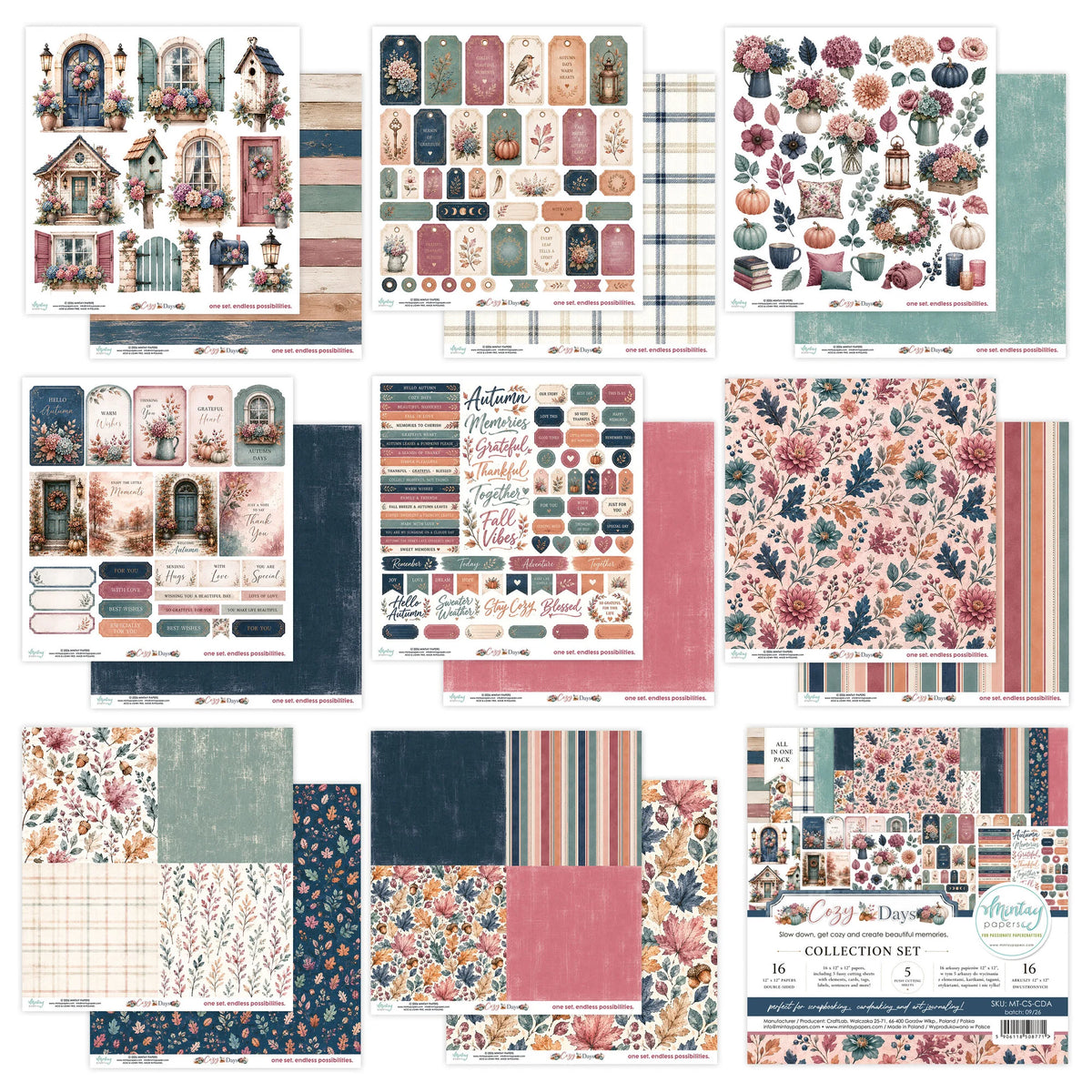 Mintay Papers - Cozy Days 12x12 Inch Collection Set
