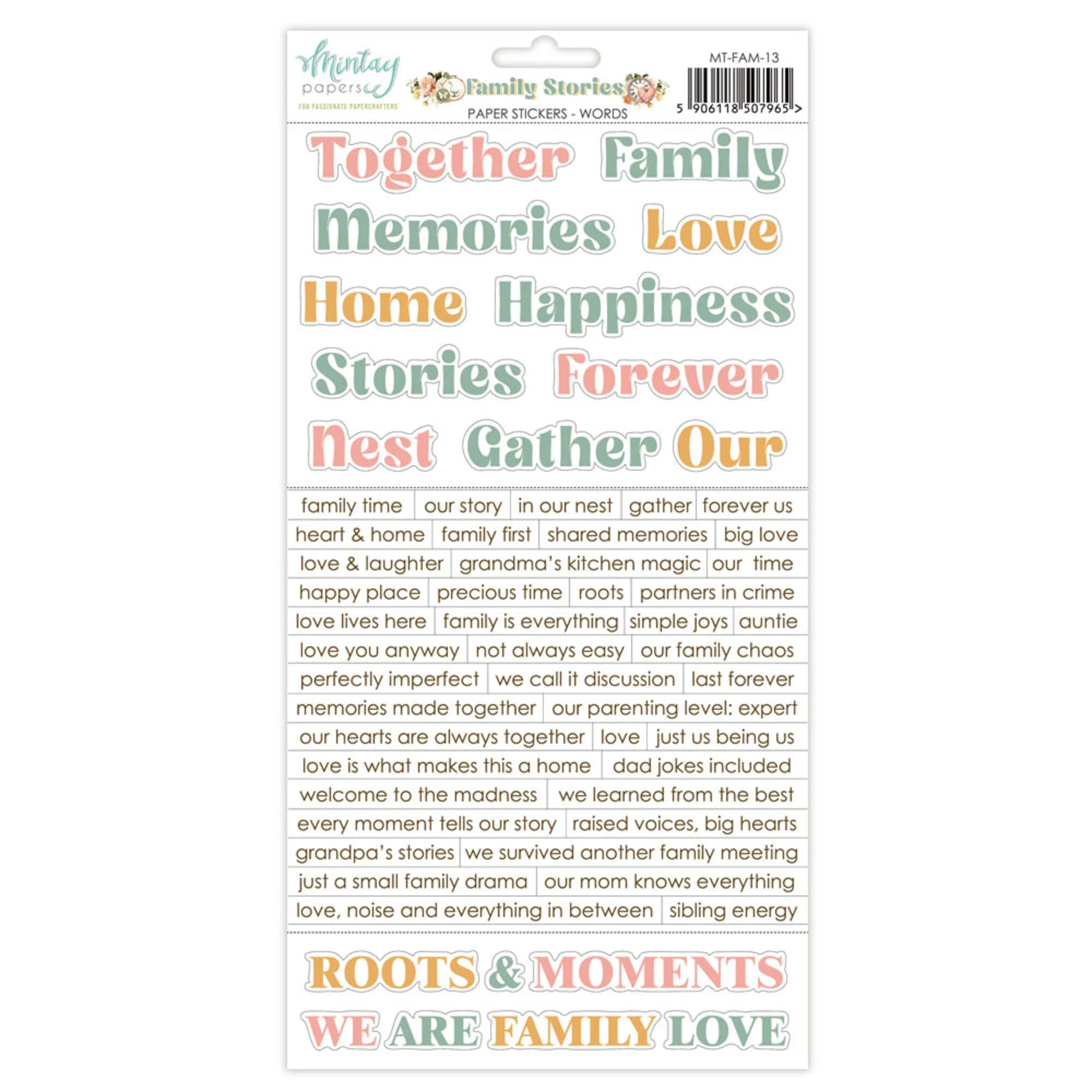 Mintay - Family Stories - Paper Stickers Words - 6 x 12"