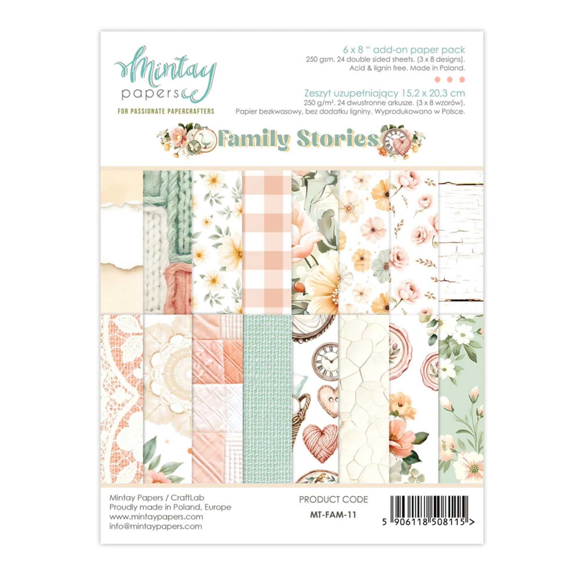 Mintay Papers - Family Stories - Add On Paper Pad - 6 x 8"