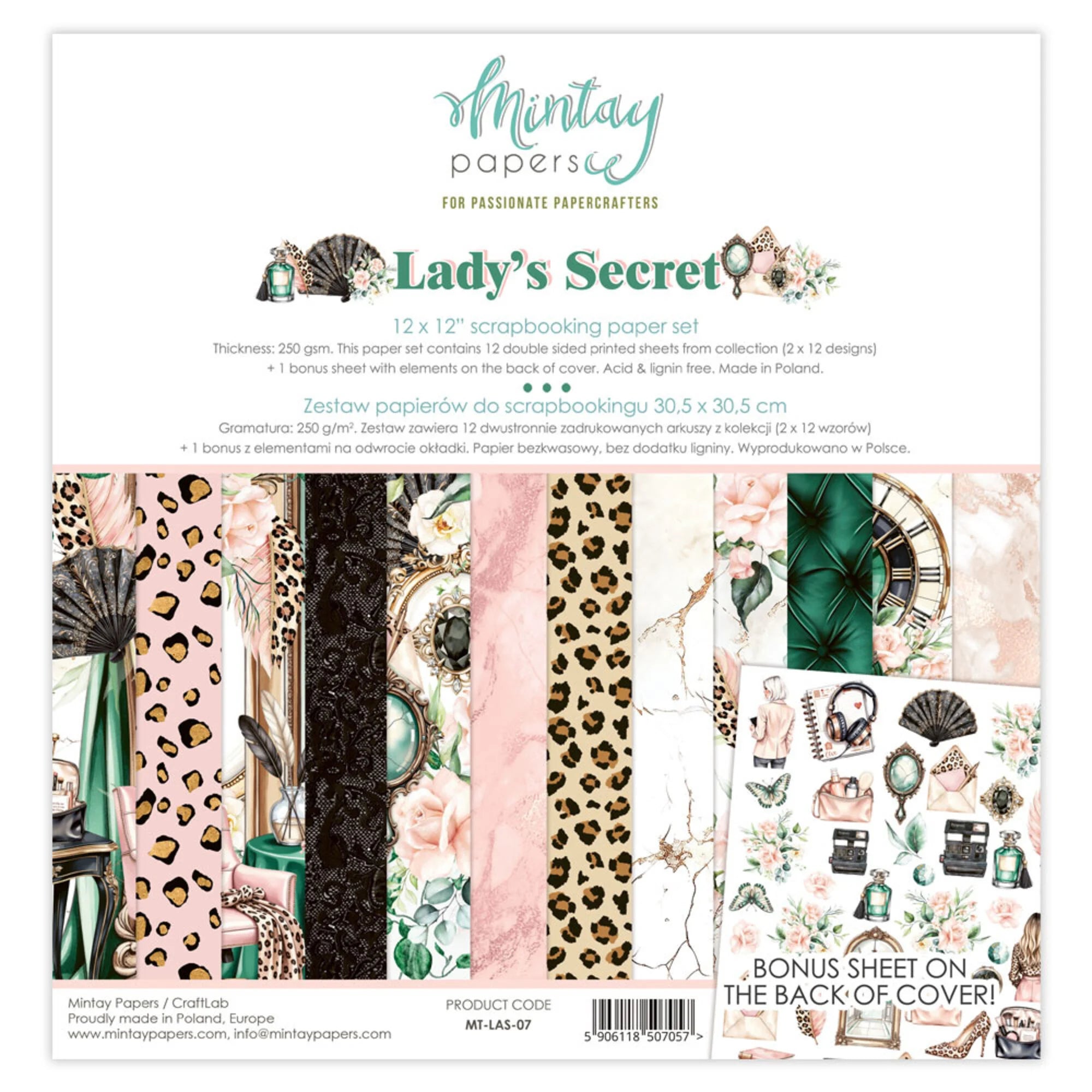 Mintay Papers - Lady's Secret - Paper Pack - 12 x 12"