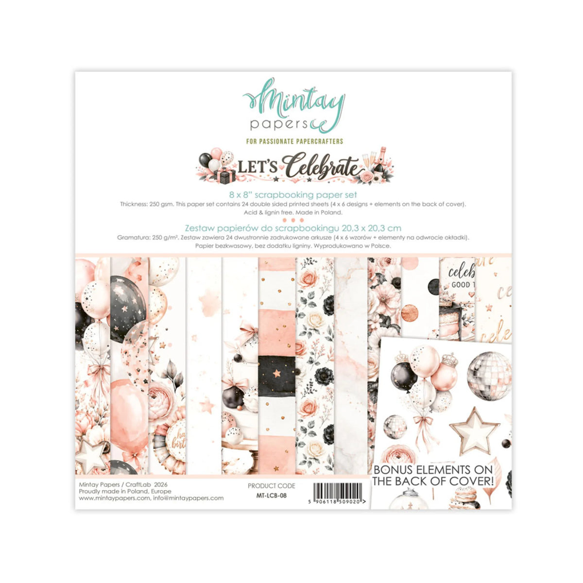 Mintay Papers - Let's Celebrate - Paper Pad - 8 x 8"