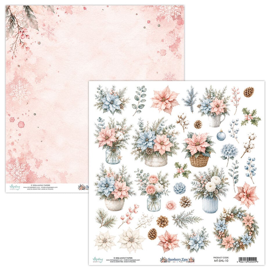 Mintay Papers - Snowberry Lane - Flora 10 - 12x12"
