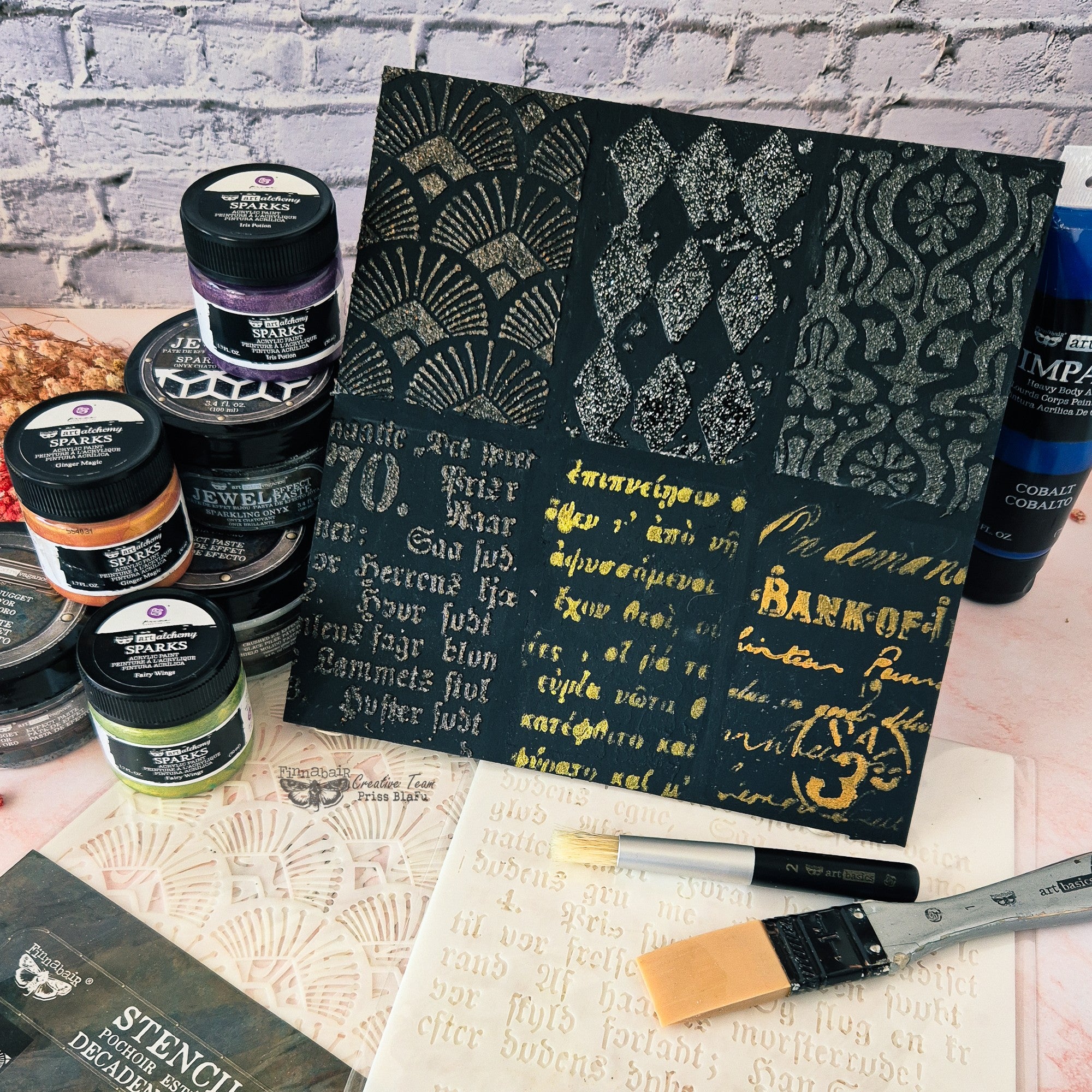 Prima - Finnabair - Elementals Stencil Set - Decadent Walls