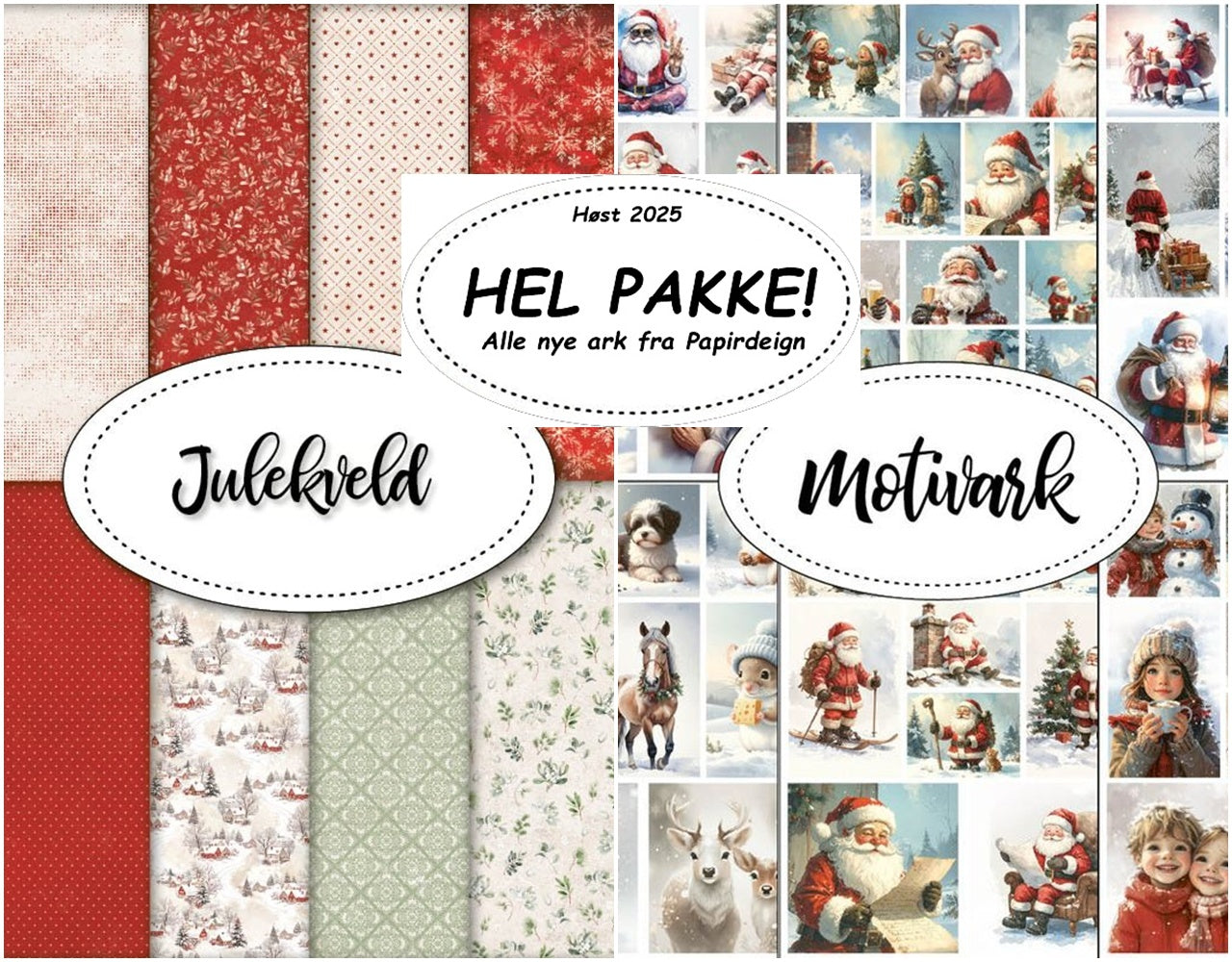 Papirdesign - Mønsterark & Motivark - Hel pakke med nyhetene fra Papirdesign