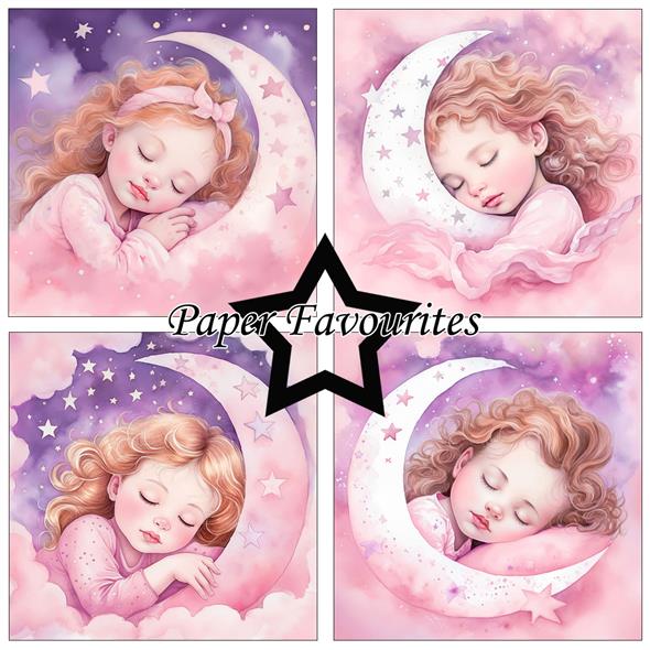 Paper Favourites - Sleeping girl & boy - Paper Pack    6 x 6"