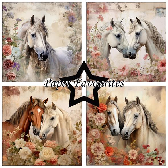 Paper Favourites - Horses and Flowers - Paper Pack    6 x 6"