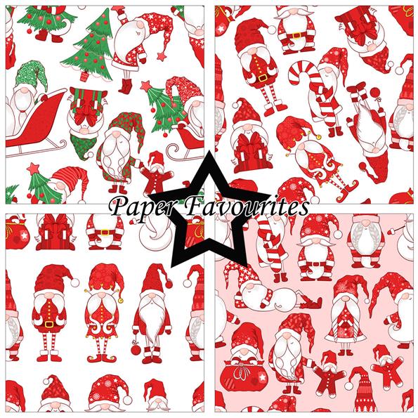 Paper Favourites - Christmas Gnomes  - Paper Pack    12 x 12"