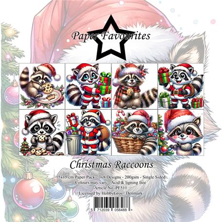 Paper Favourites - Christmas Racoons - Paper Pack    6 x 6"
