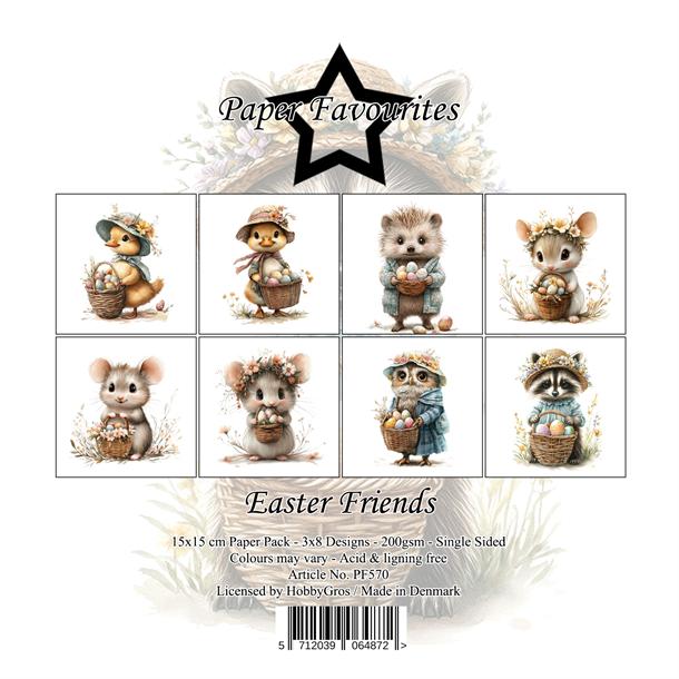 Simple and Basic Design Papers - Easter Friends 6x6"