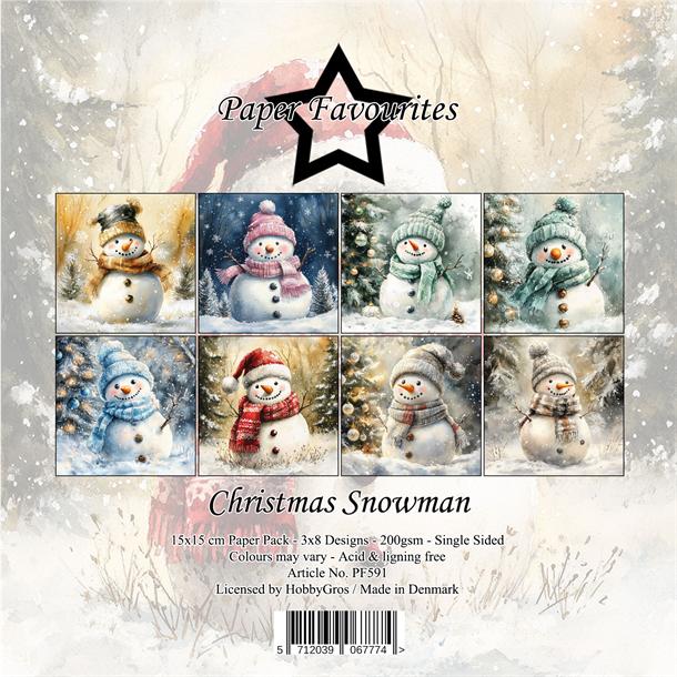 Paper Favourites - Christmas Snowman - Paper Pack 6 x 6"