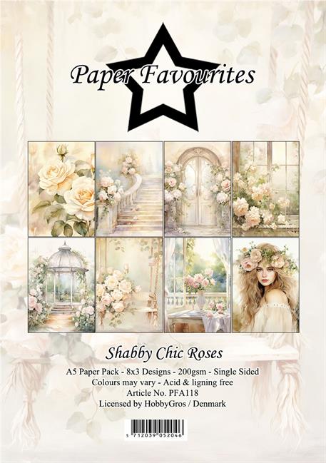 Paper Favourites - Shabby Cic Roses -  Paper Pack A5