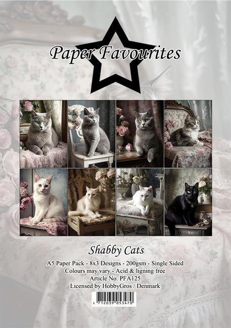 Paper Favourites - Shabby Cats -  Paper Pack A5