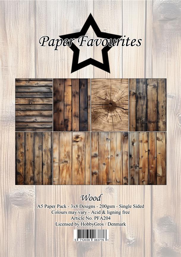 Paper Favourites - Wood - Paper Pack A5 (6 x 8")