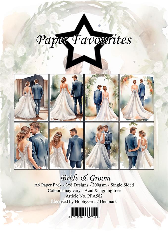 Paper Favourites - Bride & Groom - Paper Pack    A6