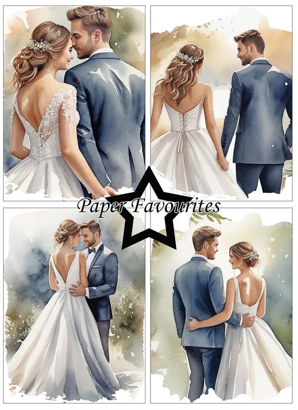 Paper Favourites - Bride & Groom - Paper Pack    A6