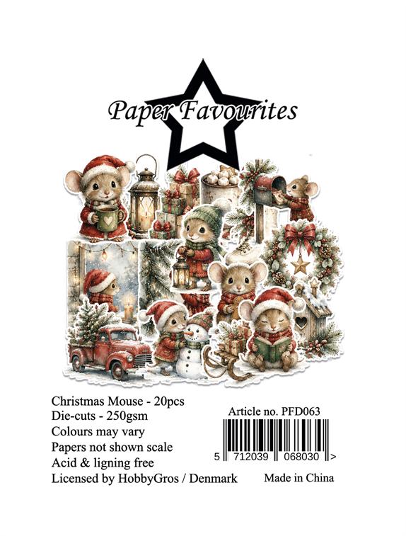 Paper Favourites - Die Cuts - Ephemera - Christmas Mouse