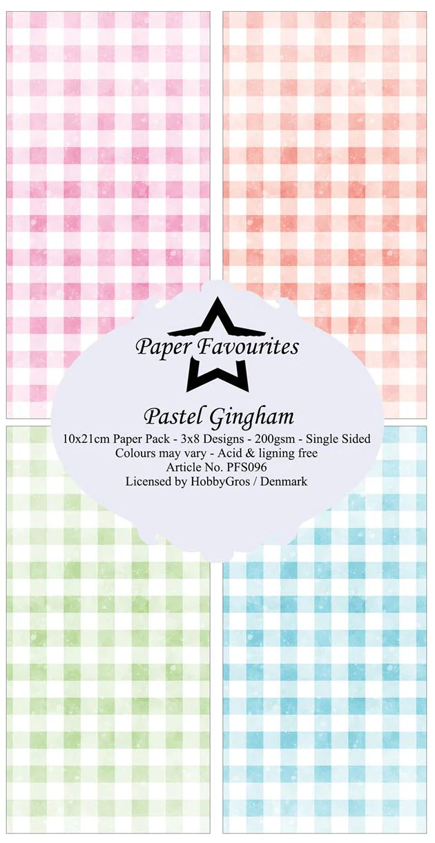 Paper Favourites - Pastel Gingham - Slimline - Paper Pack